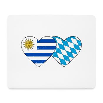 Uruguay Bavaria flag heart used - Mouse Pad (horizontal) - white - Front