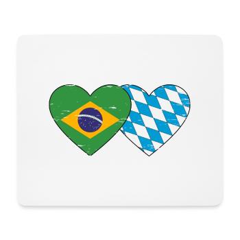 Brésil Bavière Drapeau Coeur utilisé - Tapis de souris (format paysage) - blanc - Devant