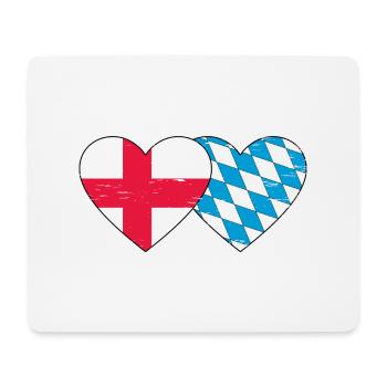 England Bavaria Flag Heart used - Mouse Pad (horizontal) - white - Front