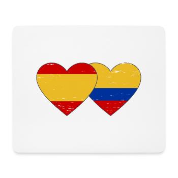 Espagne Colombie Drapeau Coeur Utilisé - Tapis de souris (format paysage) - blanc - Devant