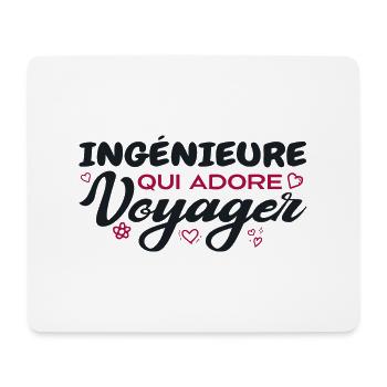 Ingénieure globe-trotteuse passionnée de voyages - Tapis de souris (format paysage) - blanc - Devant