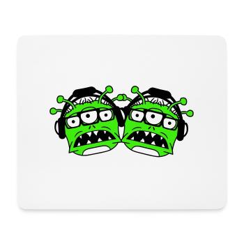 2 DJ Aliens Aliens Horror Two Monsters Team - Mouse Pad (horizontal) - white - Front