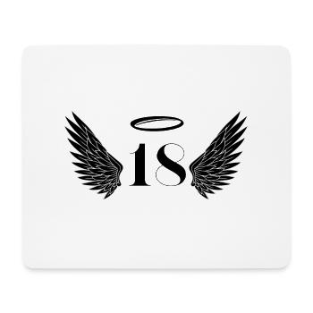 Nummer 18 Engel - Flügel zum 18. Geburtstag - Mousepad (Querformat) - Weiß - Vorne