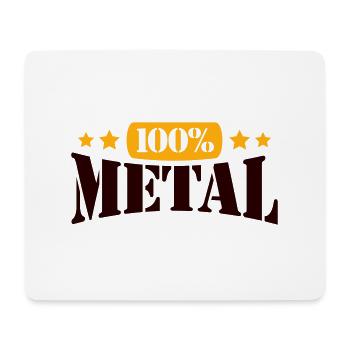 100% Heavy Metal Musique Timbre Texte Logo - Tapis de souris (format paysage) - blanc - Devant