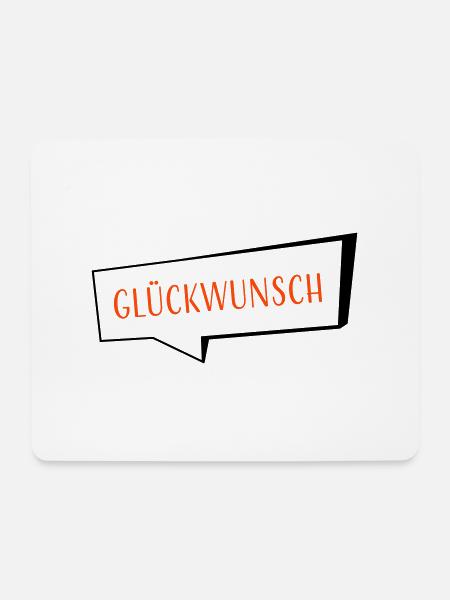 Glueckwunsch zweifarbig - Mousepad (Querformat) - Weiß