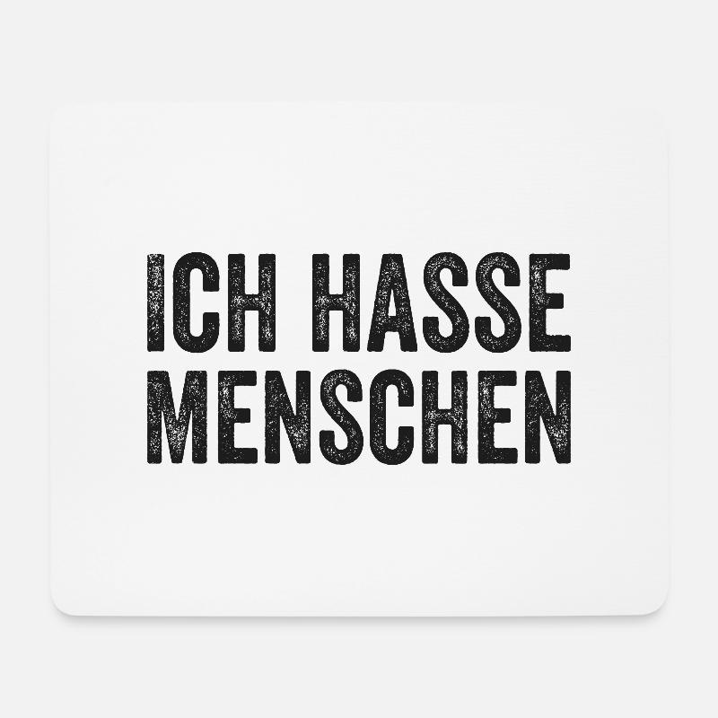 Ich hasse Menschen - Mousepad (Querformat) - Weiß