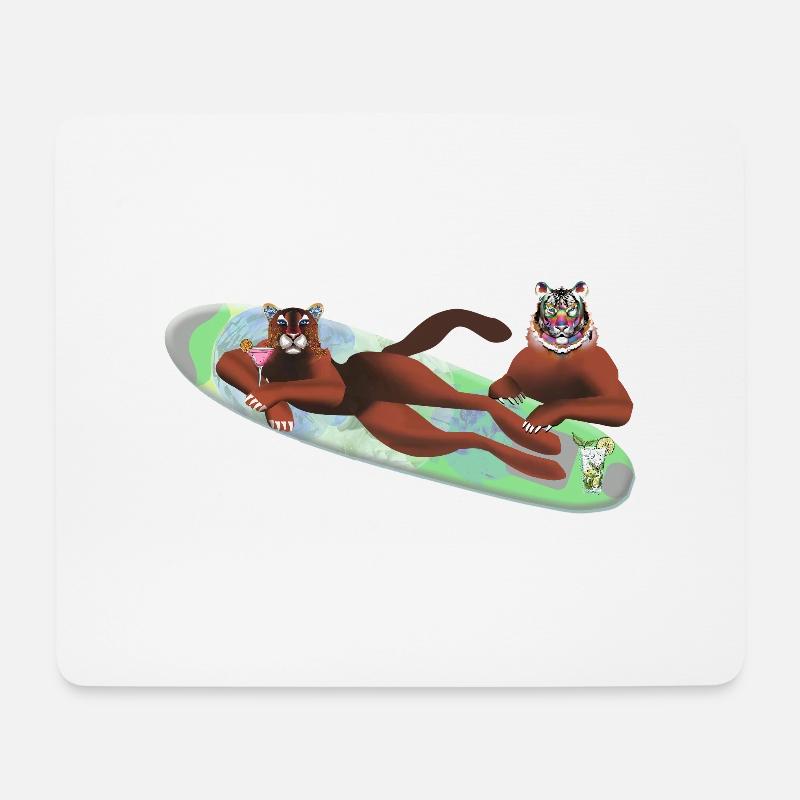 Tigers in the water - Mouse Pad (horizontal) - white