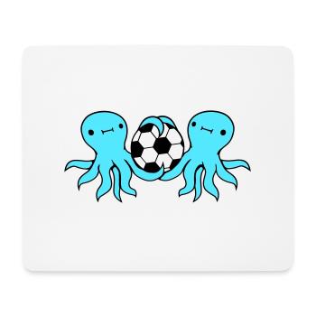 2 amis de l’équipe Octopus jouant au football, au ballon et au ballon - Tapis de souris (format paysage) - blanc - Devant