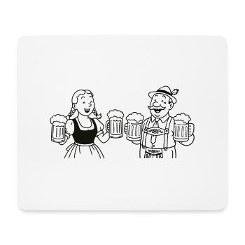 M. Bier und Frau Bier - Tapis de souris (format paysage) - blanc - Devant