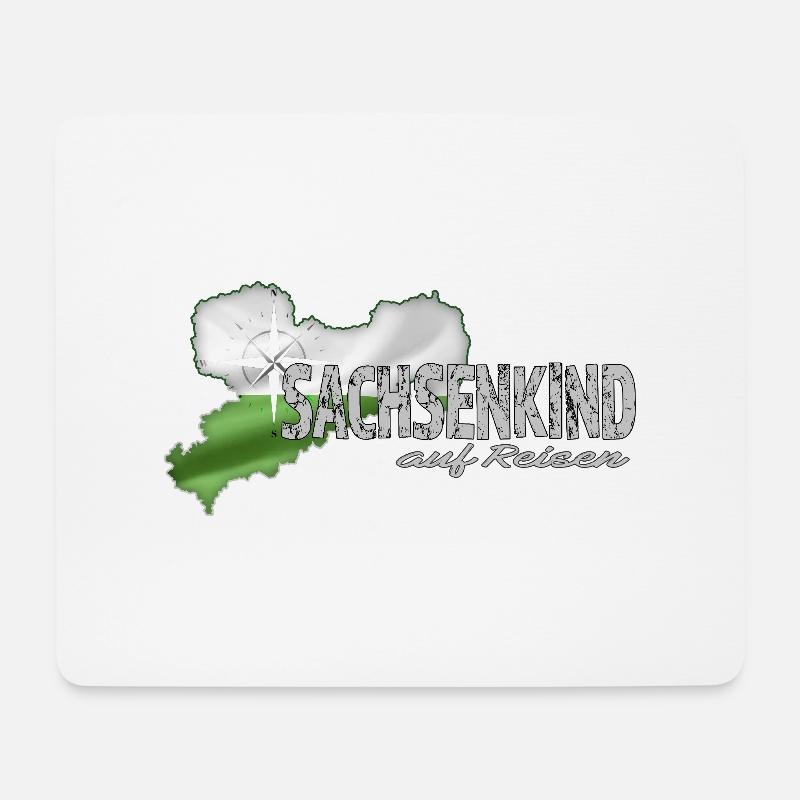 Sachsenkind auf Reisen - Sachsen - Dialekt Urlaub - Mousepad (Querformat) - Weiß