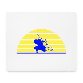 Unicorn Jumps Sun Stripe Cute Cool Silhouette - Mouse Pad (horizontal) - white - Front