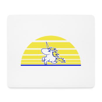 Einhorn Springt Sonne Streifen reitet süß Galopp - Mousepad (Querformat) - Weiß - Vorne