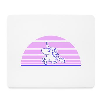 Einhorn Springt Sonne Streifen reitet süß Galopp - Mousepad (Querformat) - Weiß - Vorne