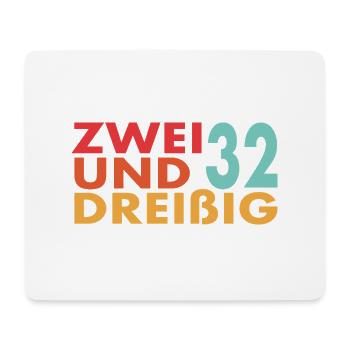 32. Geburtstag Geschenkidee - Mousepad (Querformat) - Weiß - Vorne