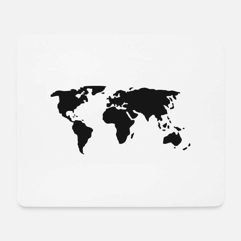 Weltkarte - Mousepad (Querformat) - Weiß