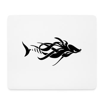 Poissons tribaux - Tapis de souris (format paysage) - blanc - Devant