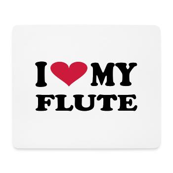 I Love my flute - Mousepad (Querformat) - Weiß - Vorne