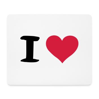 i heart - Tapis de souris (format paysage) - blanc - Devant