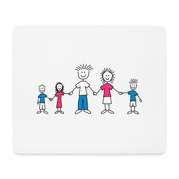 doodle_family_3c - Tapis de souris (format paysage) - blanc - Devant