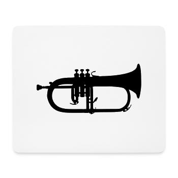 music trumpet brass - Mouse Pad (horizontal) - white - Front