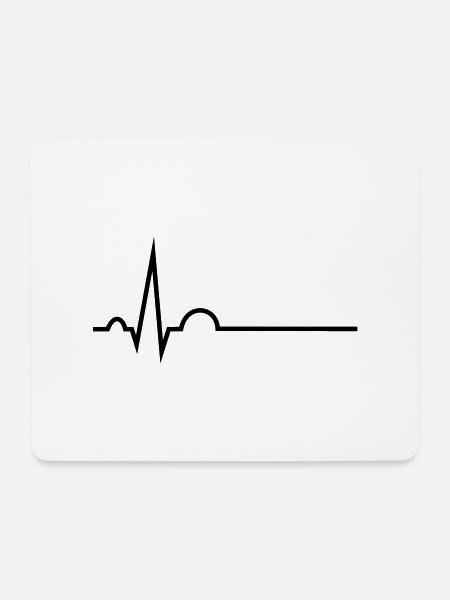 EKG mit Namenslinie - Mousepad (Querformat) - Weiß