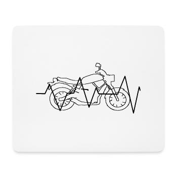 Motorrad Herzfrequenz Geschenk Geschenkidee - Mousepad (Querformat) - Weiß - Vorne