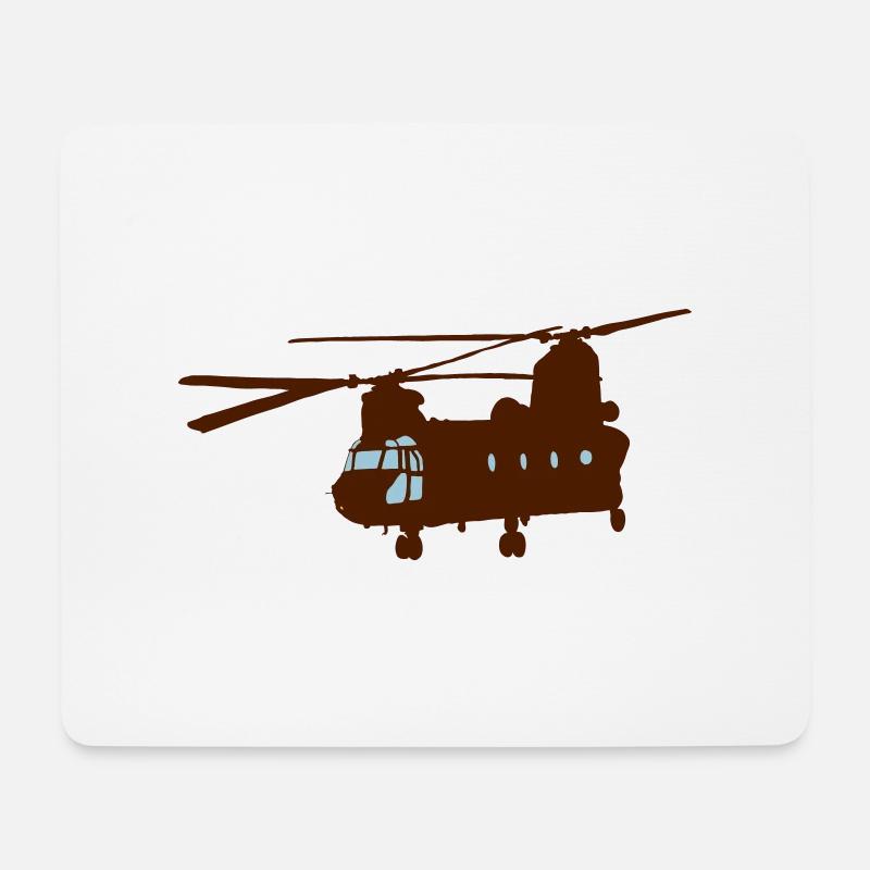 Hubschrauber - Mousepad (Querformat) - Weiß