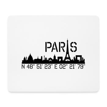 Paris coordonnées N 48 ° 51 '23' 'E 02 ° 21' 79 '' - Tapis de souris (format paysage) - blanc - Devant