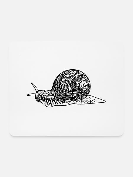 Schnecke - Mousepad (Querformat) - Weiß