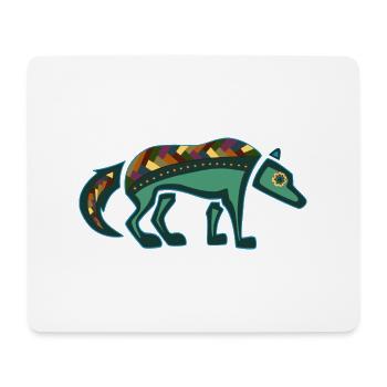 loup - Tapis de souris (format paysage) - blanc - Devant
