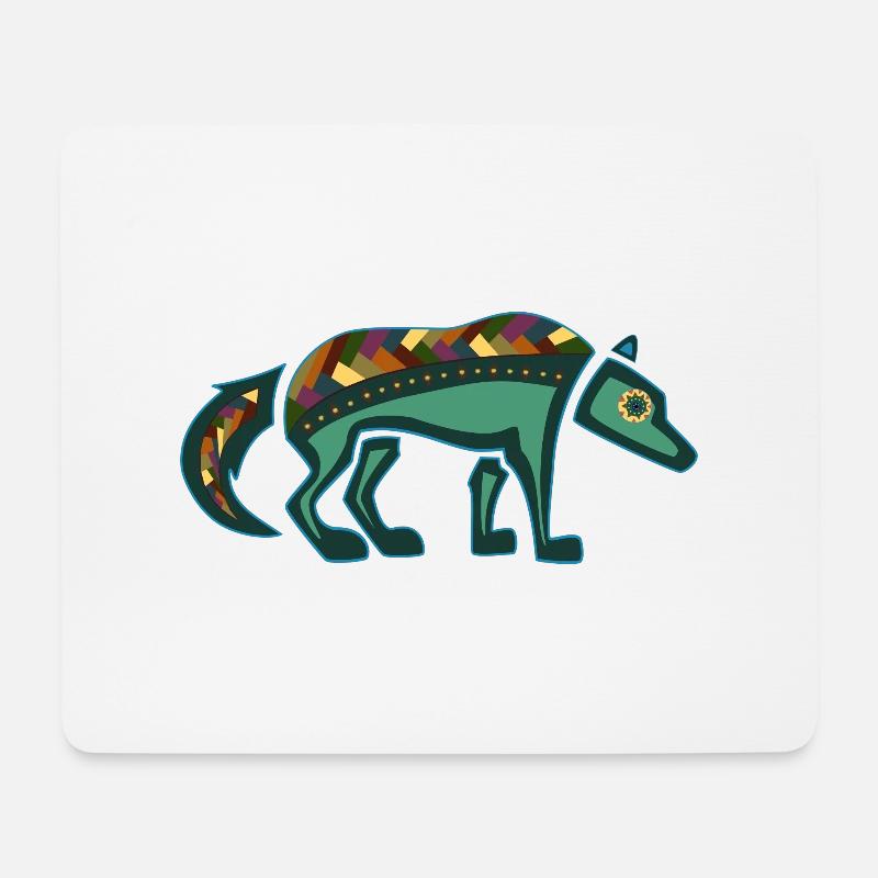 Wolf - Mousepad (Querformat) - Weiß