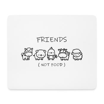 Friends not food / friends no food / vegetarians - Mouse Pad (horizontal) - white - Front