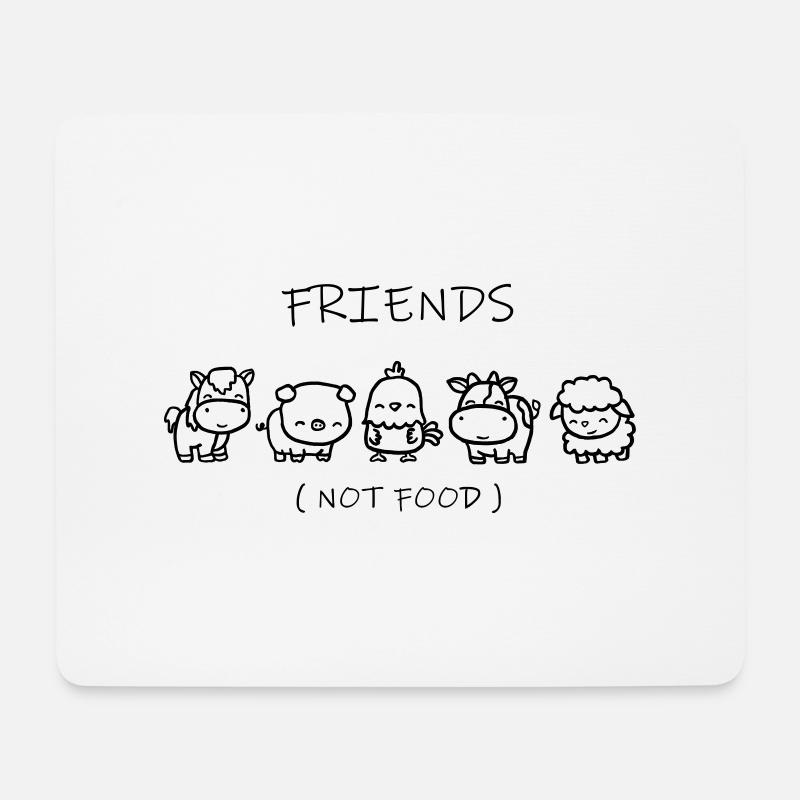 Friends not food / Freunde kein Essen/Vegetarier - Mousepad (Querformat) - Weiß