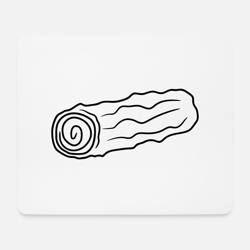kontur holz stock feuerholz huette holzscheit rind - Mousepad (Querformat) - Weiß