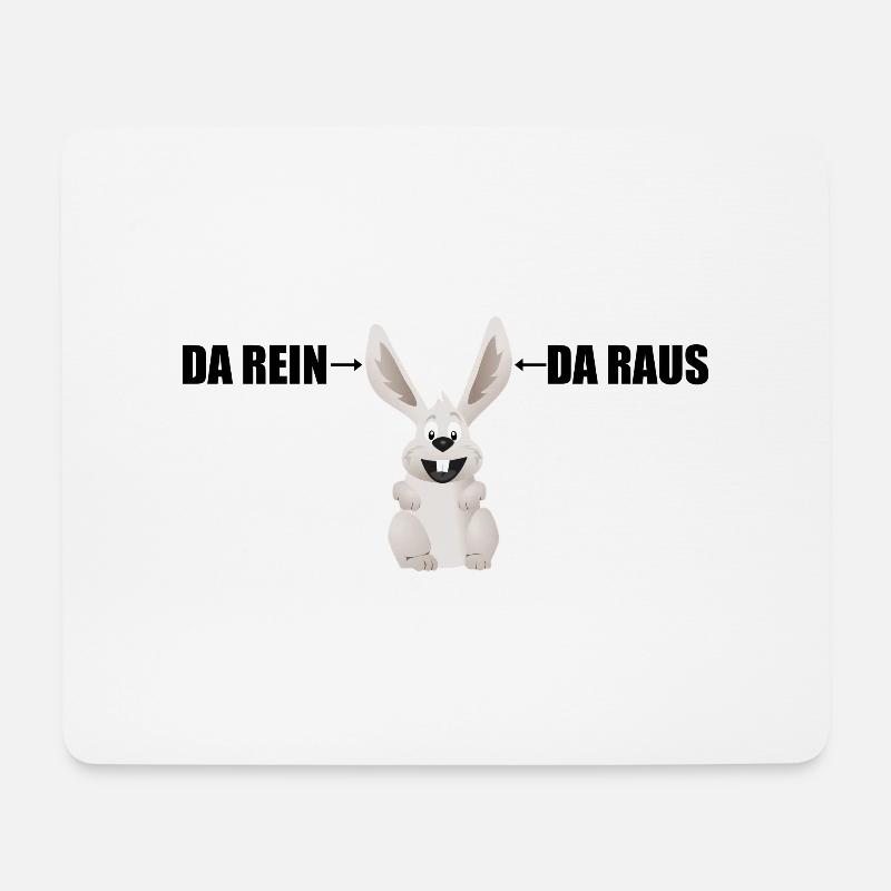 Hase egal Durchzug lustig Geschenk Ohren witzig - Mousepad (Querformat) - Weiß