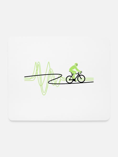 Road Bike Heartbeat - Mouse Pad (horizontal) - white