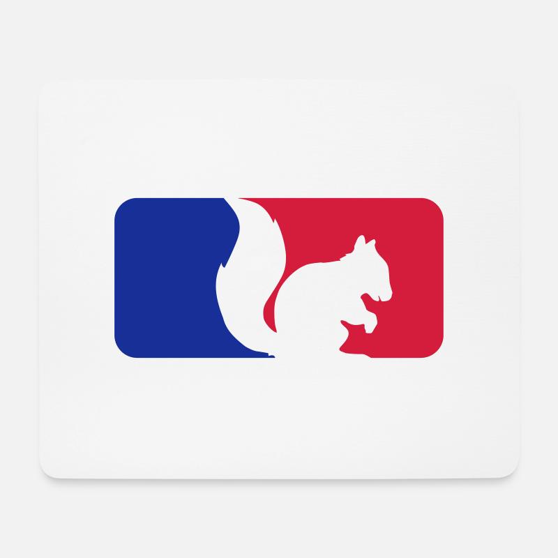 rot blau sport logo schwarz eichhoernchen nagetier - Mousepad (Querformat) - Weiß