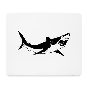 White shark - Mouse Pad (horizontal) - white - Front