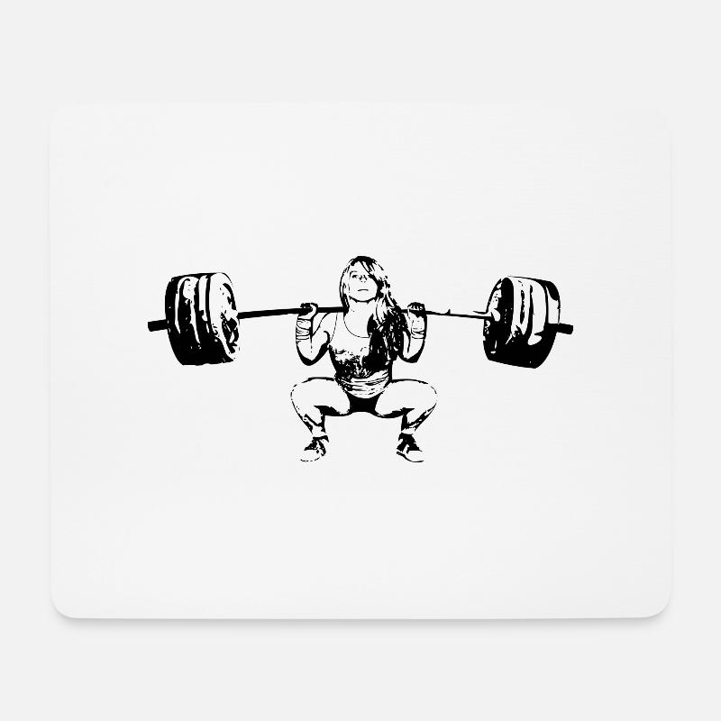 Squat Girl - Mousepad (Querformat) - Weiß