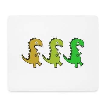 Illustration von drei lustigen, niedlichen Dinos - Mousepad (Querformat) - Weiß - Vorne
