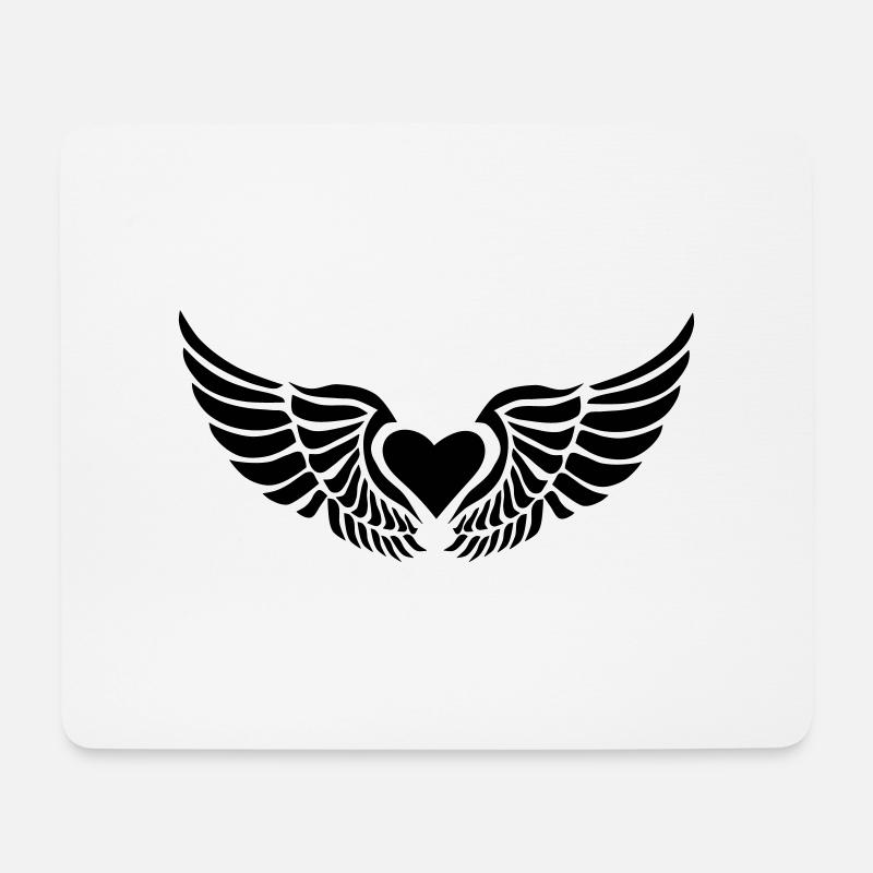 herz mit flügeln - Mousepad (Querformat) - Weiß