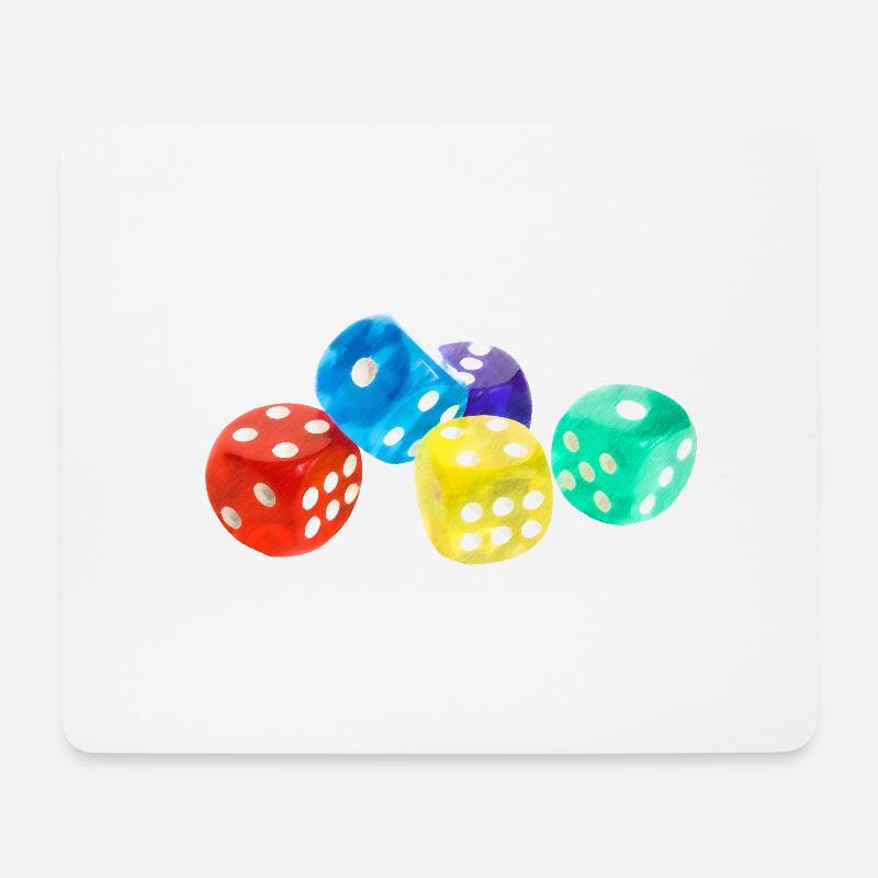 STELLA by Steffi bunte würfel - Mousepad (Querformat) - Weiß
