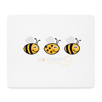 Be different - be yourself - Biene - Bee - 3C - Mousepad (Querformat) - Weiß - Vorne