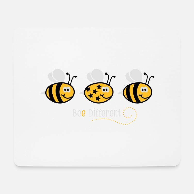 Be different - be yourself - Biene - Bee - 3C - Mousepad (Querformat) - Weiß