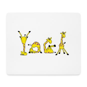Power Yoga Giraffe - YOGA - Mousepad (Querformat) - Weiß - Vorne