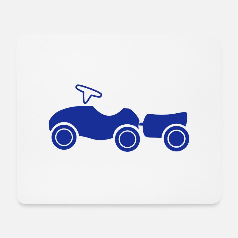 Rutscheauto mit Anhänger - Mousepad (Querformat) - Weiß