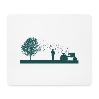 oldtimer farmer farmer country life tractor - Mouse Pad (horizontal) - white - Front