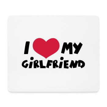 I Love my Girlfriend Comic Toon - Mouse Pad (horizontal) - white - Front