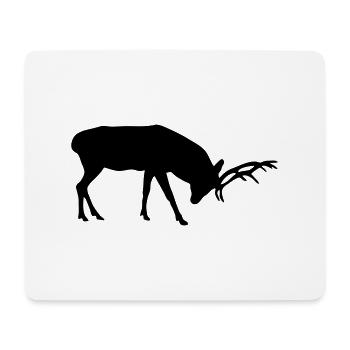 cerfs - bois de cervidé - la chasse - chasseur - Tapis de souris (format paysage) - blanc - Devant
