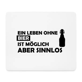 ein leben ohne bier - Mousepad (Querformat) - Weiß - Vorne